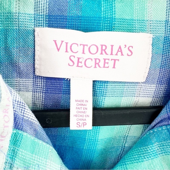 ✅ VICTORIA'S SECRET PAJAMA SET BLUE/PURPLE/GREEN PLAID SIZE SMALL - Picture 5 of 8